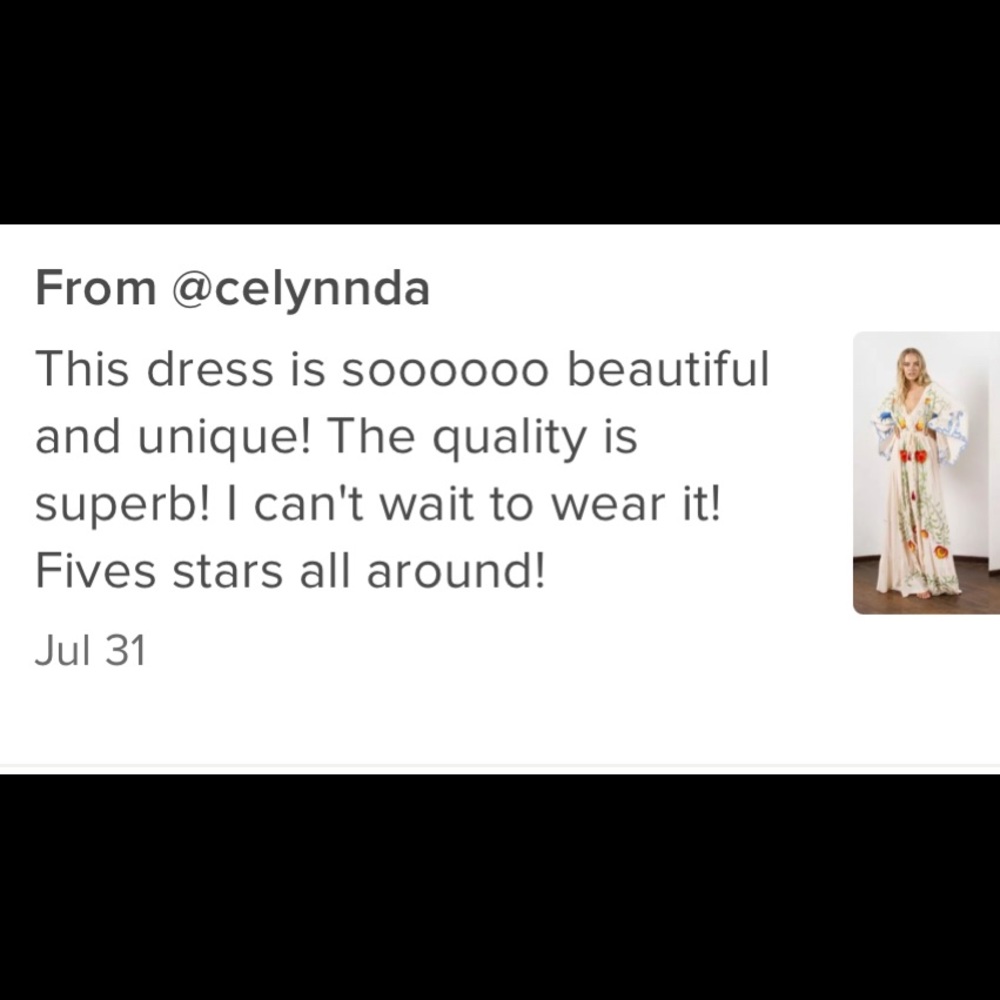5 Star ⭐️ Favorite Boho Embroidered Hearts Magic Kimono Long Maxi Gown - Picture 7 of 16